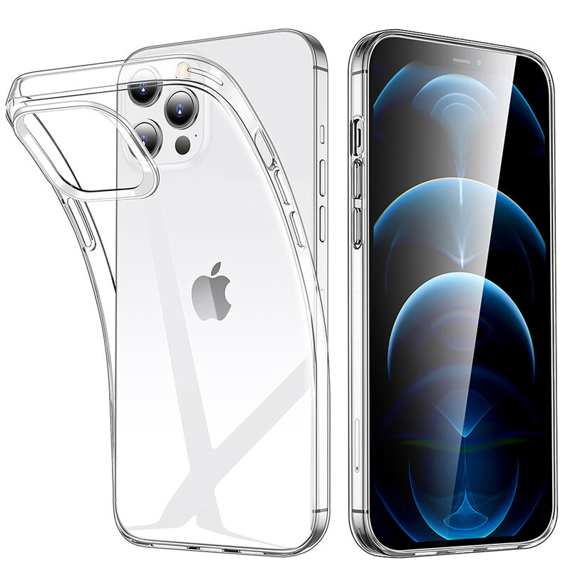 Funda transparente ultrafina para iPhone 11, 12, 13 Pro, XS, Max, XR, X, de silicona TPU suave para iPhone 8, 7, 6 Plus, 13, Mini funda trasera para teléfono