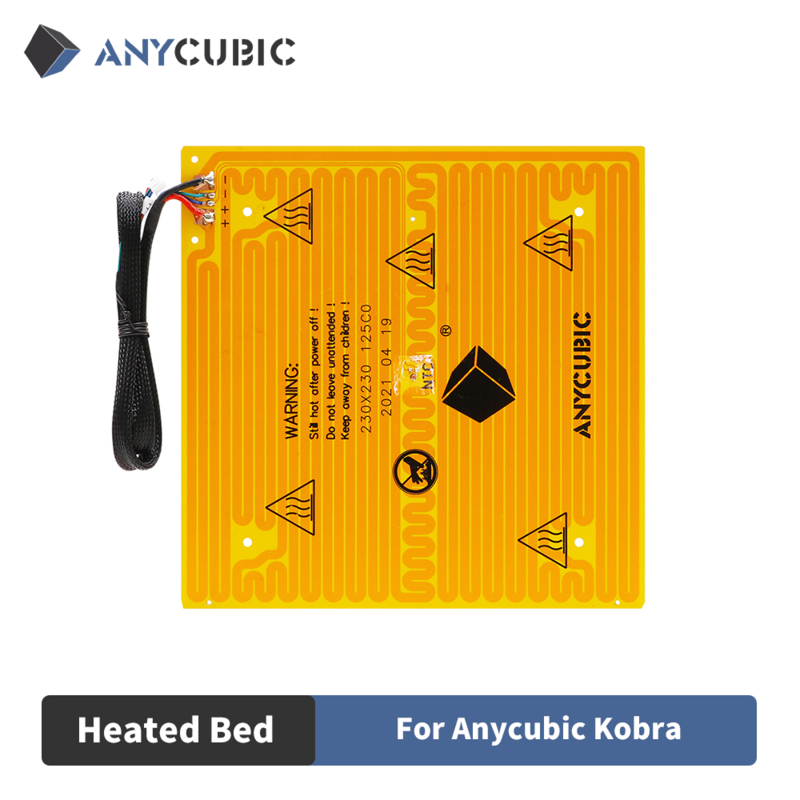 ANYCUBIC 3D Printer Accessory Ultrabase Heated Bed Platform Heat Bed 4 Clips Compatible For Kobra Max/Kobra Plus/Kobra