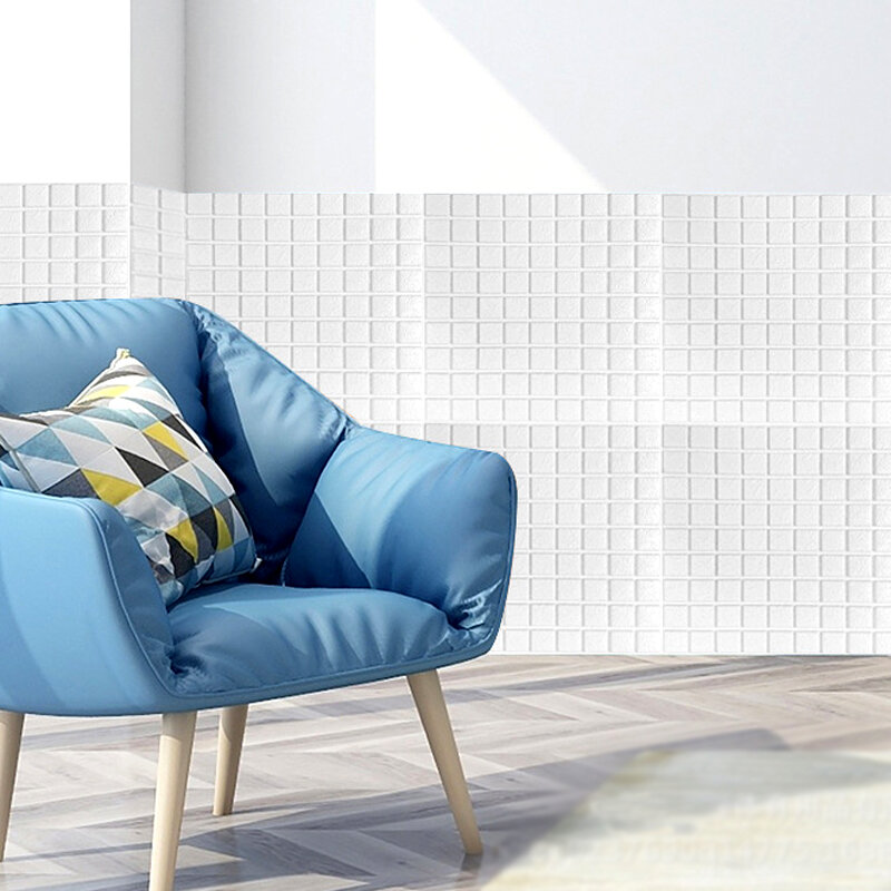 Auto-adesivo 3D madeira maciça adesivos de parede, impermeável, mofo, sala de estar, quarto, quente, 70x70cm