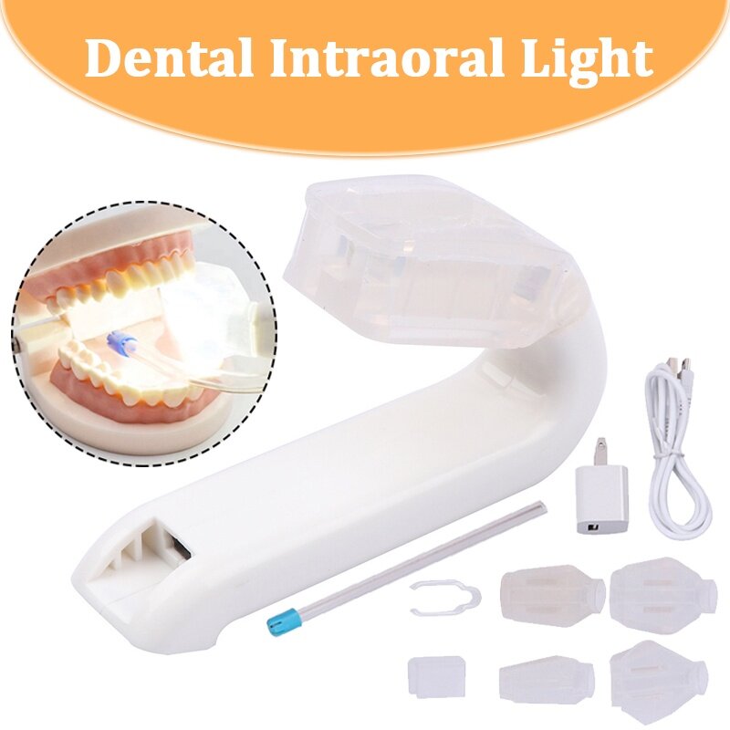 Luz Intraoral Dentária com Sucção Sistema de Iluminação LED Bloco de Mordida de Suporte Iluminador Dentista, Instrumento Oral, 1 Conjunto
