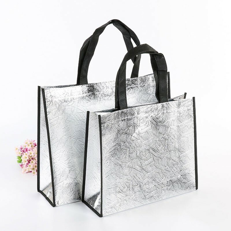 Mulheres Reutilizáveis Saco De Compras Grande Capacidade Canvas Sacos De Armazenamento De Viagem Laser Glitter Feminino Bolsa Mercearia Canvas Tote Eco Bag