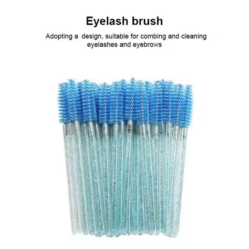 50Pcs Crystal Eyelash Brush Disposable Mascara Wands Eyelash Extension Microbrush Eyebrow Applicator Makeup Brush