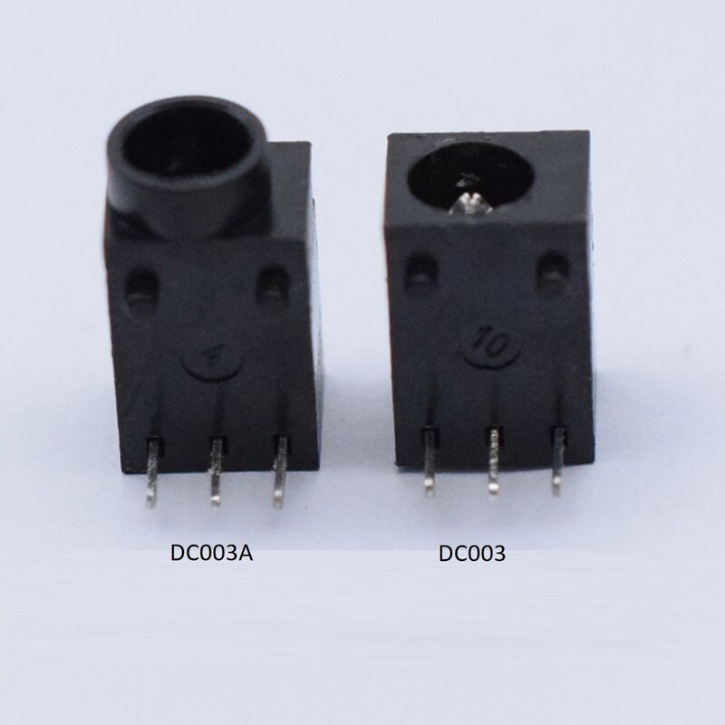 DC Power Supply carregamento soquete com cabeça, 3 pinos plug-in, horizontal sem cabeça, DC003A