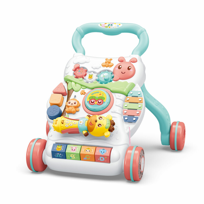 Andador de bebé 4 en 1 con música, juguete de aprendizaje de múltiples funciones, fabricación China
