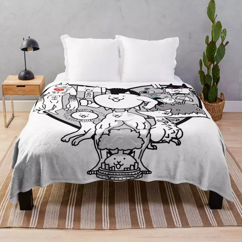 Battle Cats True Form Mural Throw Blanket Plaid on the sofa Softest decorative Polar for babies Blankets