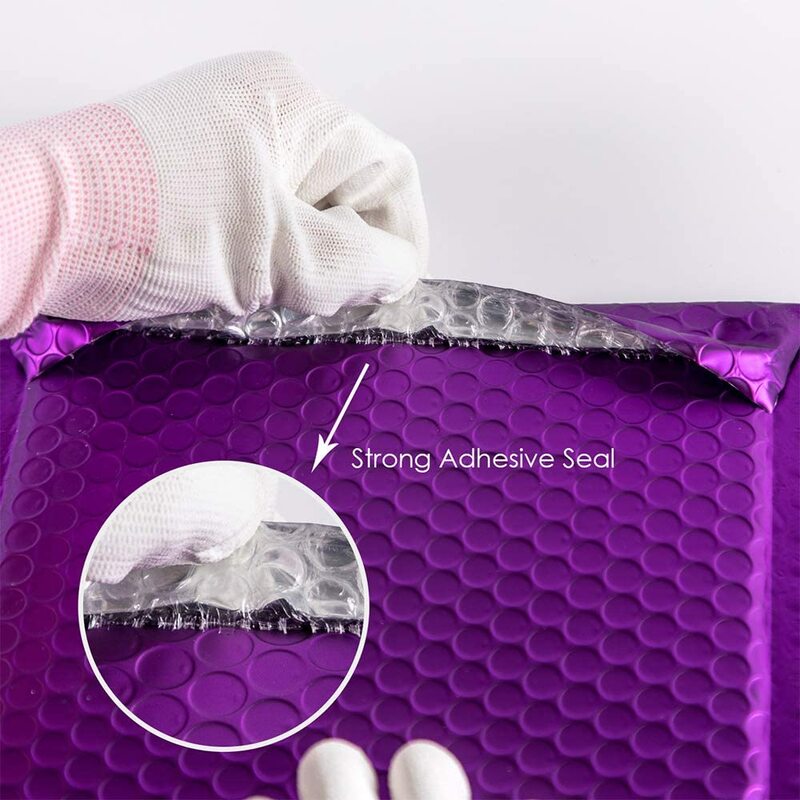 Bolsa de correo acolchada de polietileno, bolsa autosellada, envío para sobres de regalo, color púrpura, 10 piezas