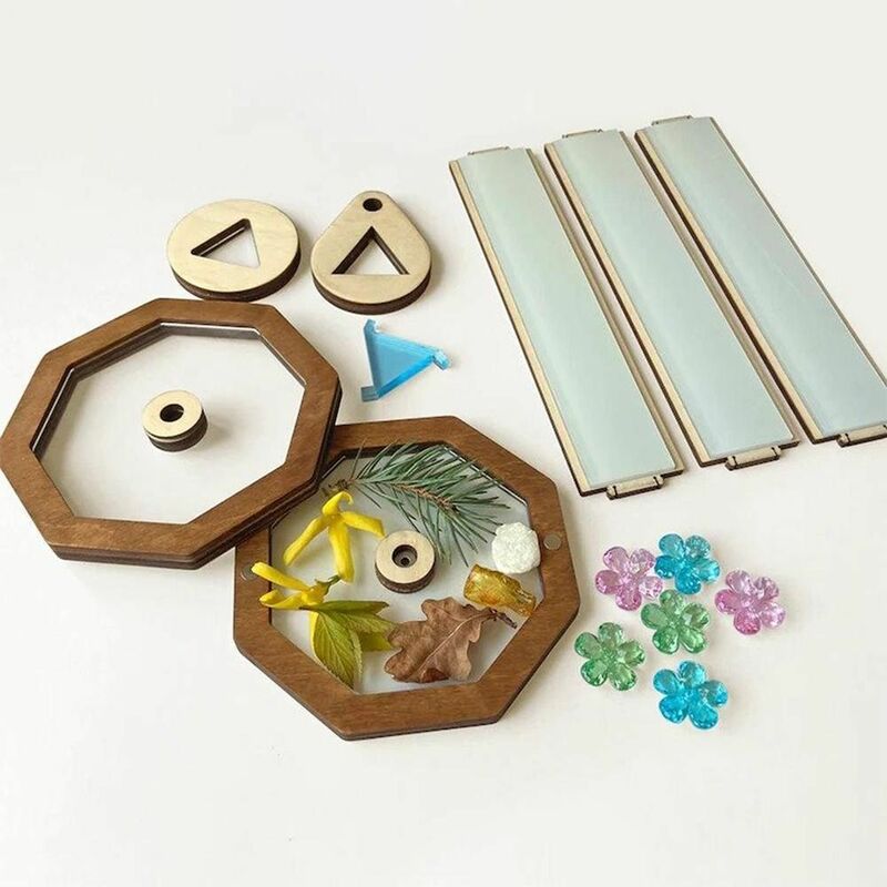 Kit de caleidoscopio para niños, juguete óptico de madera, respetuoso con el medio ambiente