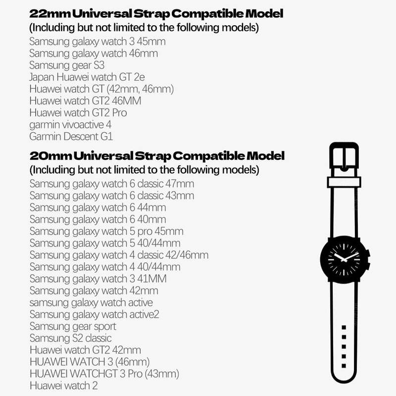Bracelet en nylon tissé classique pour Samsung Galaxy Watch, bracelet de sport pour Gear S3 Frontier, 3 4, 46mm, 20mm, 22mm
