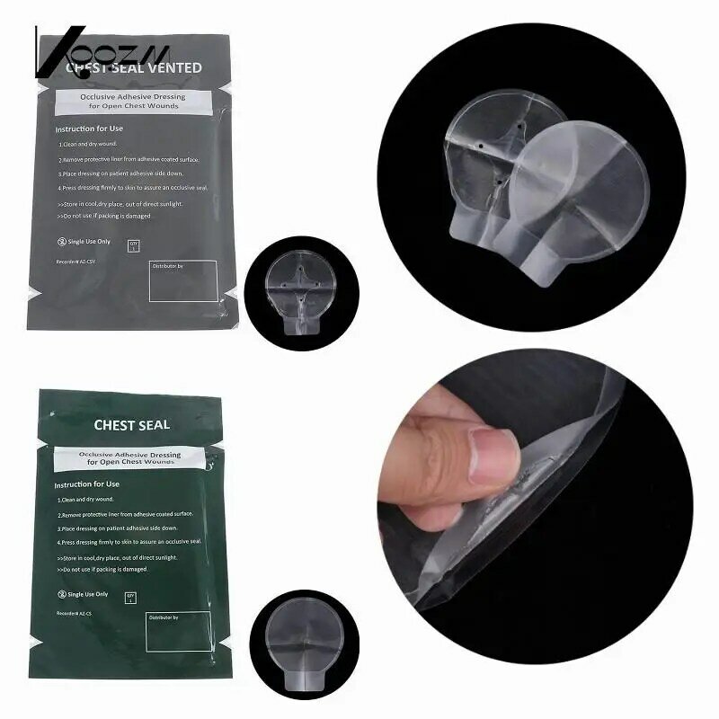 1Pc Emergency Trauma Sticker First Aid Patch Medical Vent Chest Seal Occlusive Adhesive Dressing For Open Chest Wounds Survival