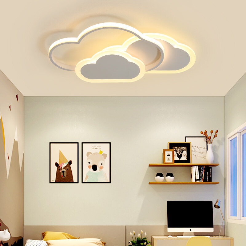 Lámpara de techo Led para habitación de niños y niñas, luz de techo de nube de estudio, forma de corazón, luz de araña de estrella rosa