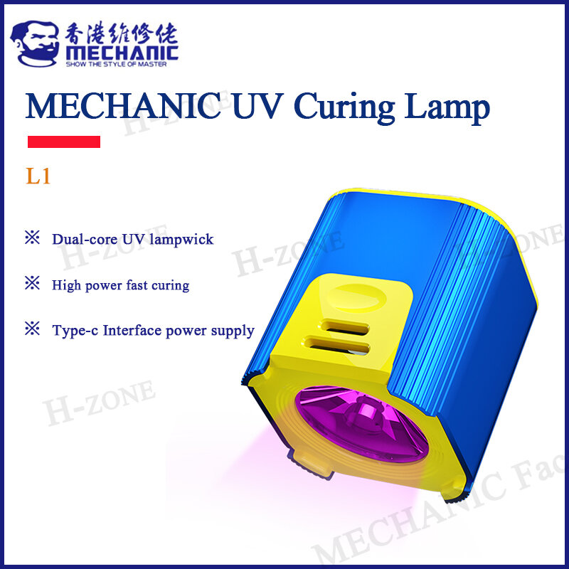 Mechanic L1-Lámpara de curado UV inteligente, luz de curado rápido de aceite verde para placa base de teléfono móvil, lámpara de reparación de pegamento UV