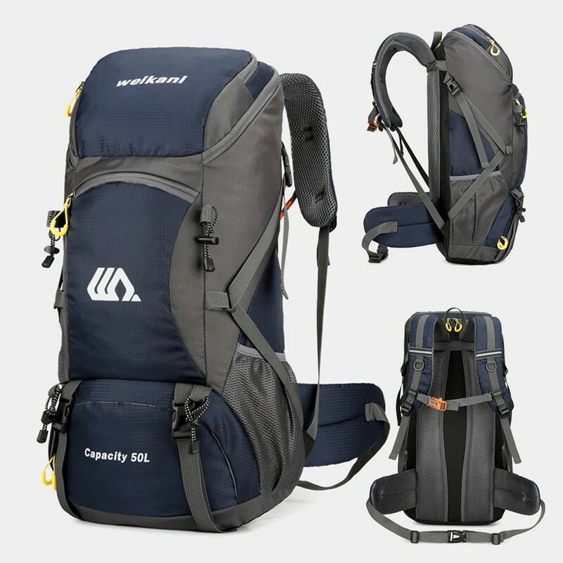 Mochila de viagem impermeável para homens, grande bolsa para caminhadas, mochila turística, esportes ao ar livre escalada montanhismo, 50L