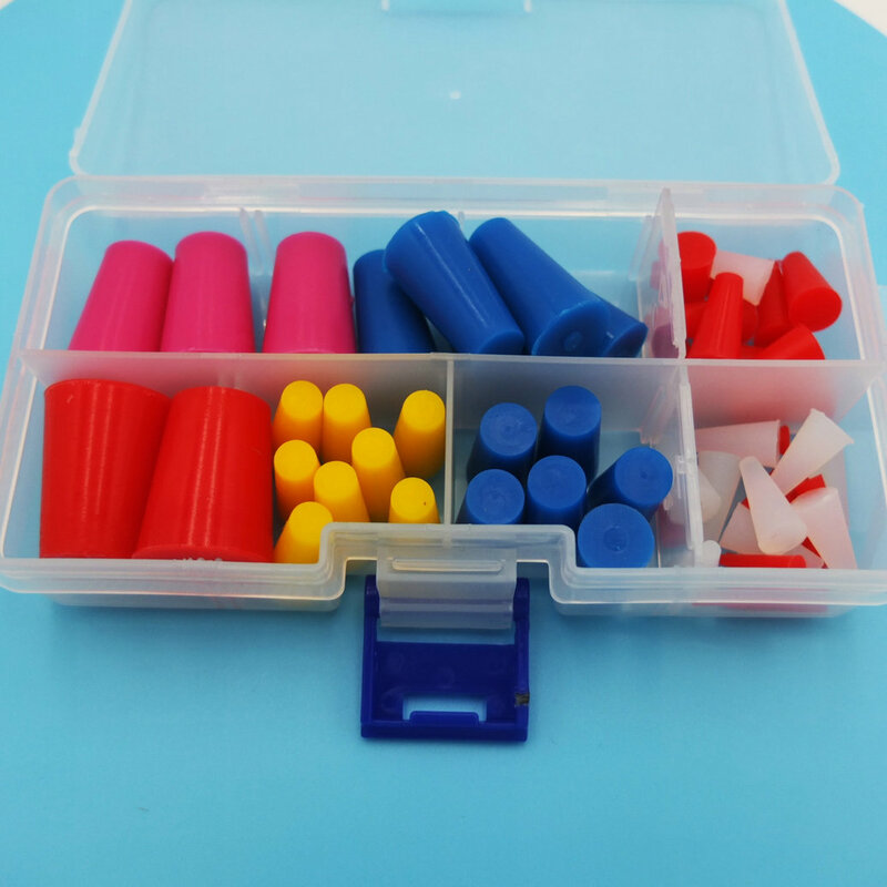 54Pc High Temperature Heat Resistant Silicone Rubber Powder Coating Paint masking Solid Tapered Stopper Plug Kit