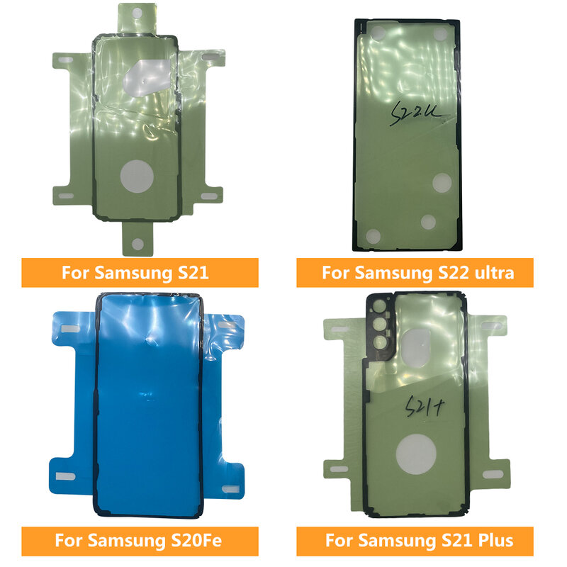 Tampa traseira da bateria Porta Adesivo, Fita Adesiva, Impermeável para Samsung S10, S10E, S20, S21, S22, S23 Plus, Ultra Fe