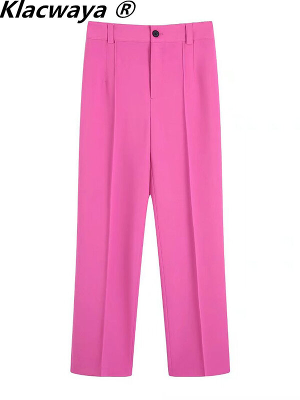 Klacwaya-Conjunto de Blazer y pantalones para mujer, traje femenino de oficina, 2 piezas, 2022