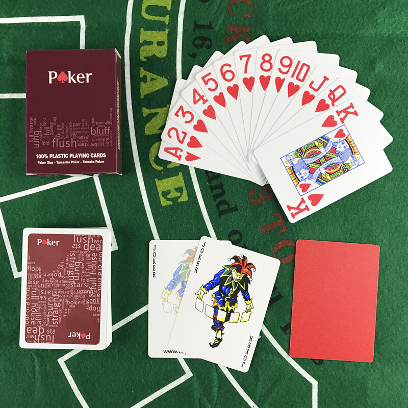 2ชิ้น/ล็อตพลาสติกโป๊กเกอร์การ์ดคุณภาพสูง Texas Hold'em เกมกันน้ำและหมองคล้ำเล่นการ์ดเกมความบันเทิ...