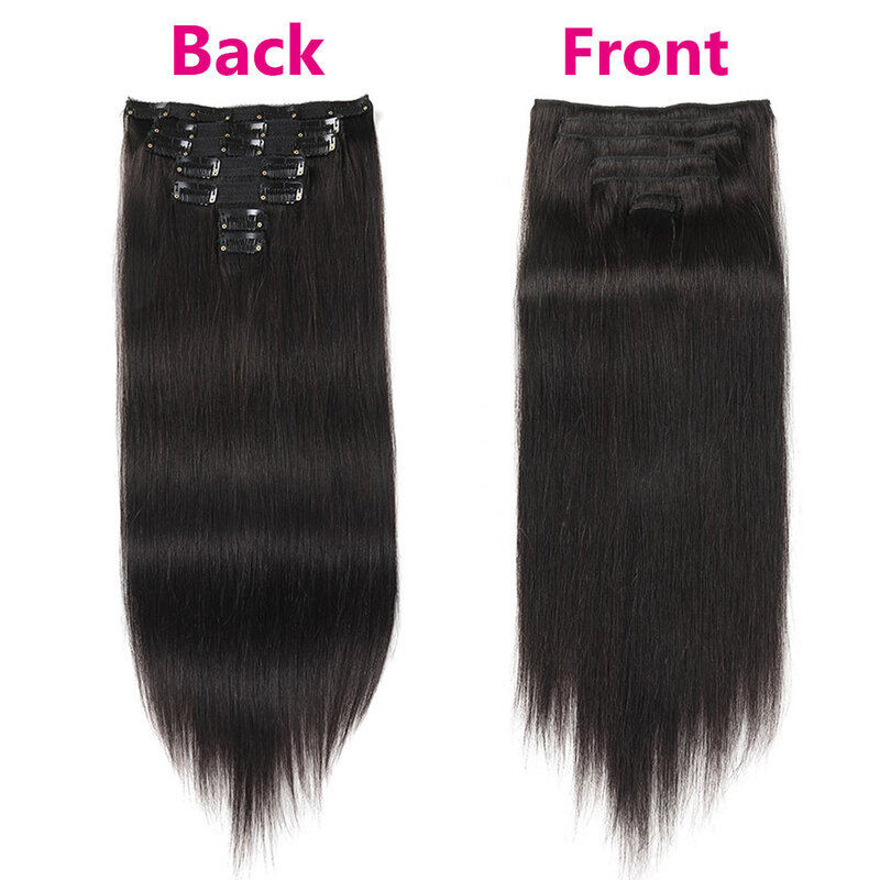 Clip In Hair Extensions Real Human Hair 70G 100% Remy Human Hair Clip In Hair Extensions Soft Silky Straight For Fashion Women