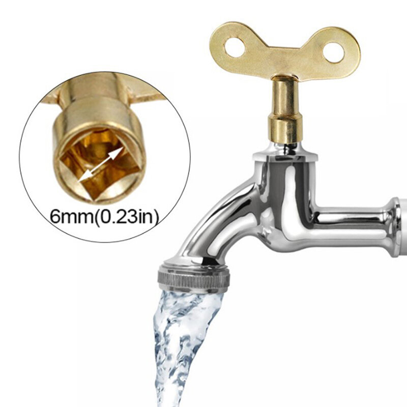2pcs Bleed Key Square Socket Faucet Keys Water Tap Brass Radiator Special Lock Hole Plumbing Tools