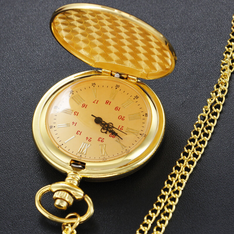 Роскошные золотые рельефные кварцевые карманные часы с 3D тиснением, ожерелье, подвеска, цепочка-брелок, винтажные карманные часы в стиле стимпанк, рождественский подарок