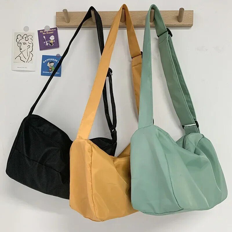 TOUB044 Korean Canvas Crossbody Bag for Women 2023 Nylon Waterproof Female Handbags Girl Student Shoulder