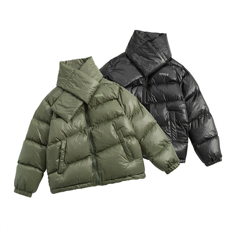남성용 블랙 심플 코튼 재킷, 2022 루즈 코튼 턱받이, 투피스 남아용 코트, 가을 및 겨울