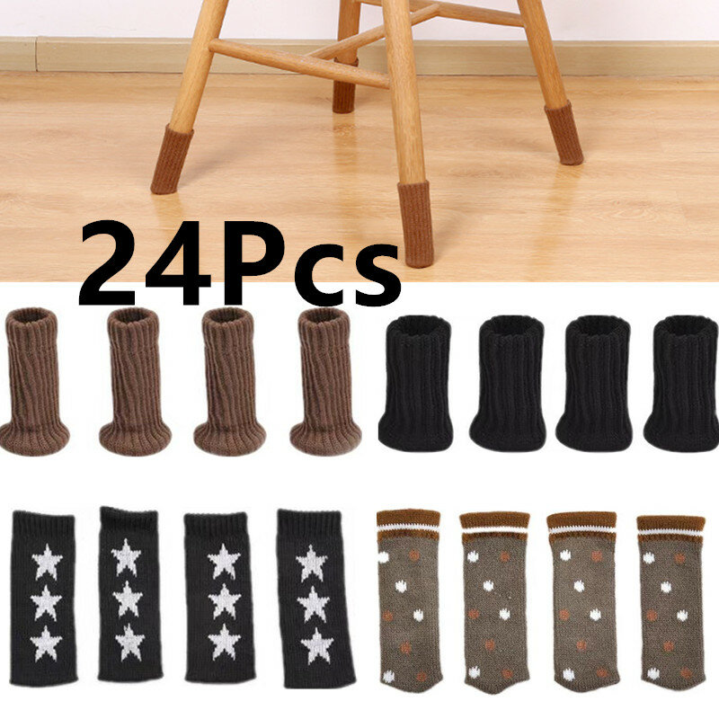 Protection tricotée pour pieds de chaise, 4 à 24 pièces, couvre-pieds de Table, chaussettes, pour meubles