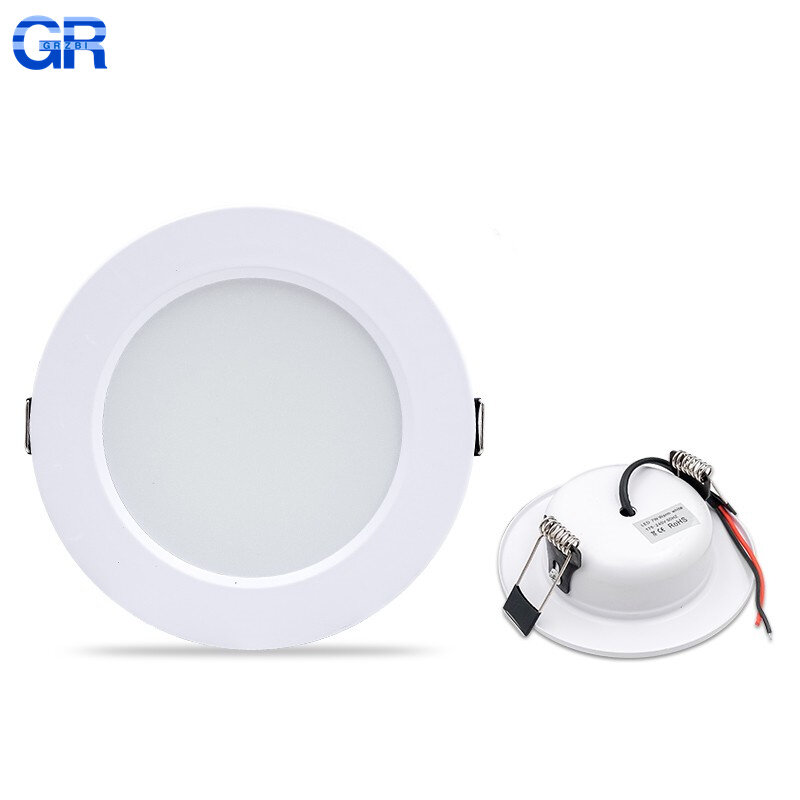 LED Downlight 5W 9W 12W 15W 18W tersembunyi bulat LED lampu langit-langit 110V 220V DC12V 24V lampu Panel pencahayaan dalam ruangan hangat/dingin putih