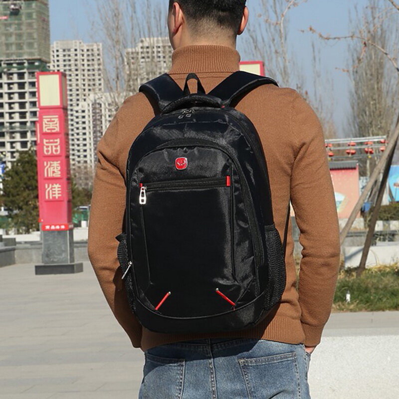 Large-capacity Student School Bag Casual Solid Color Backpack Material Oxford Men New Backpack Multi-functional  Simple Bag