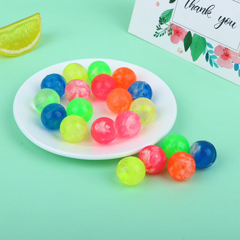 20Pcs/lot Rubber 20mm Cloud Bouncy Balls Funny Toy Jumping Balls Mini Neon Swirl Bouncing Balls for Kids Sports Games Toy Balls