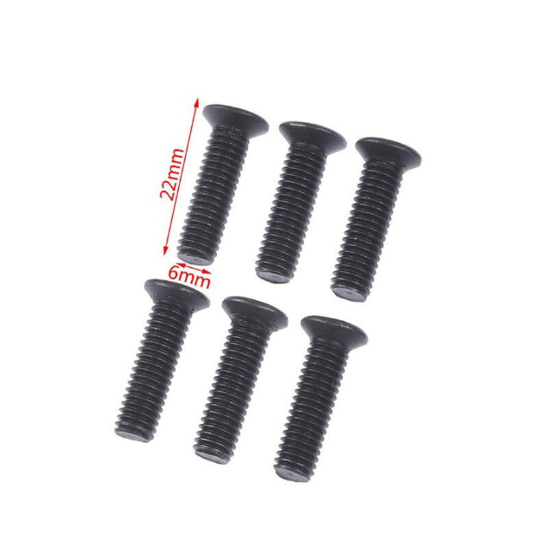 Parafuso de fixação de rosca esquerda para broca UNF, adaptador Chuck Shank, acessórios para ferramentas de madeira, M5 M6 22mm, 6pcs