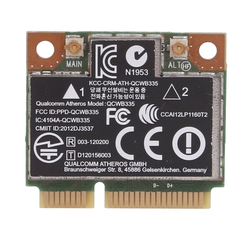 Draadloze 802.11bgn BT4.0 Half MINI PCIE WIFI-kaart voor HPAtheros QCWB335