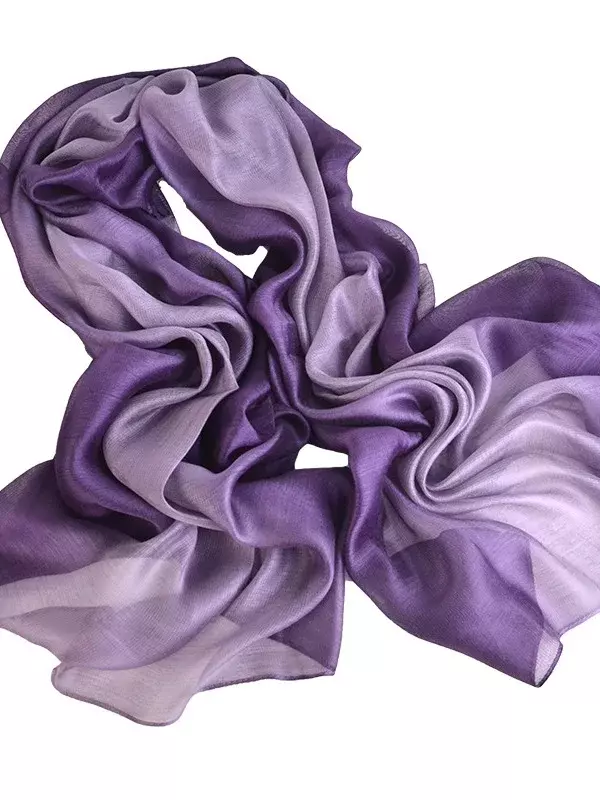 Lenço feminino gradiente de seda cetim, lenço multiuso, gravatas femininas, faixa para a cabeça, enfeite de cabelo, lenços, moda