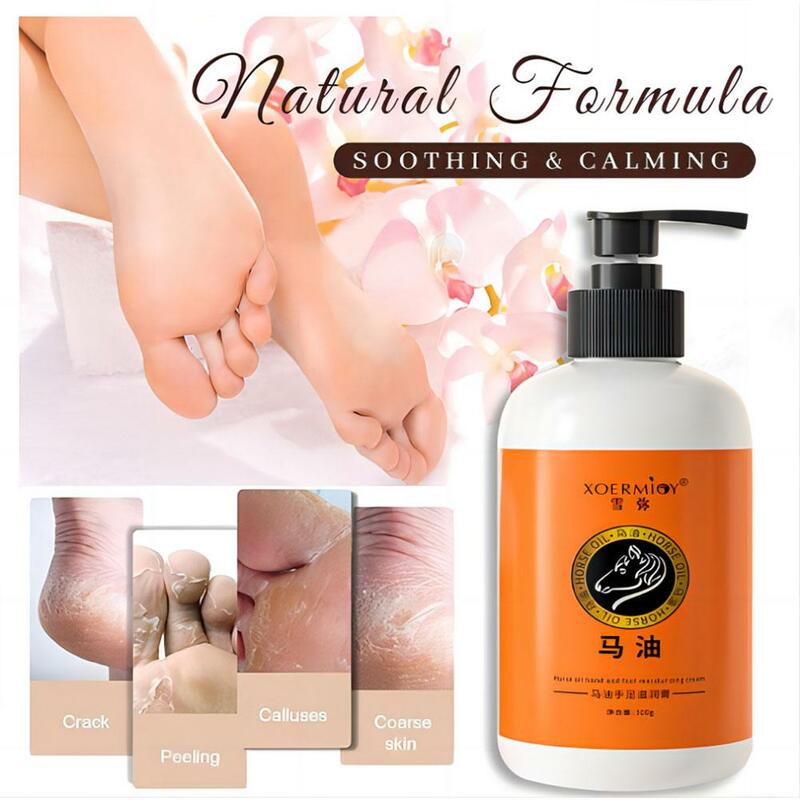 300g Horse Oil Hand Foot Moisturize Cream Anti-crack Cream Care Hydrating Smooth Brightening Tone Skin Delicate Nourishing O5E5