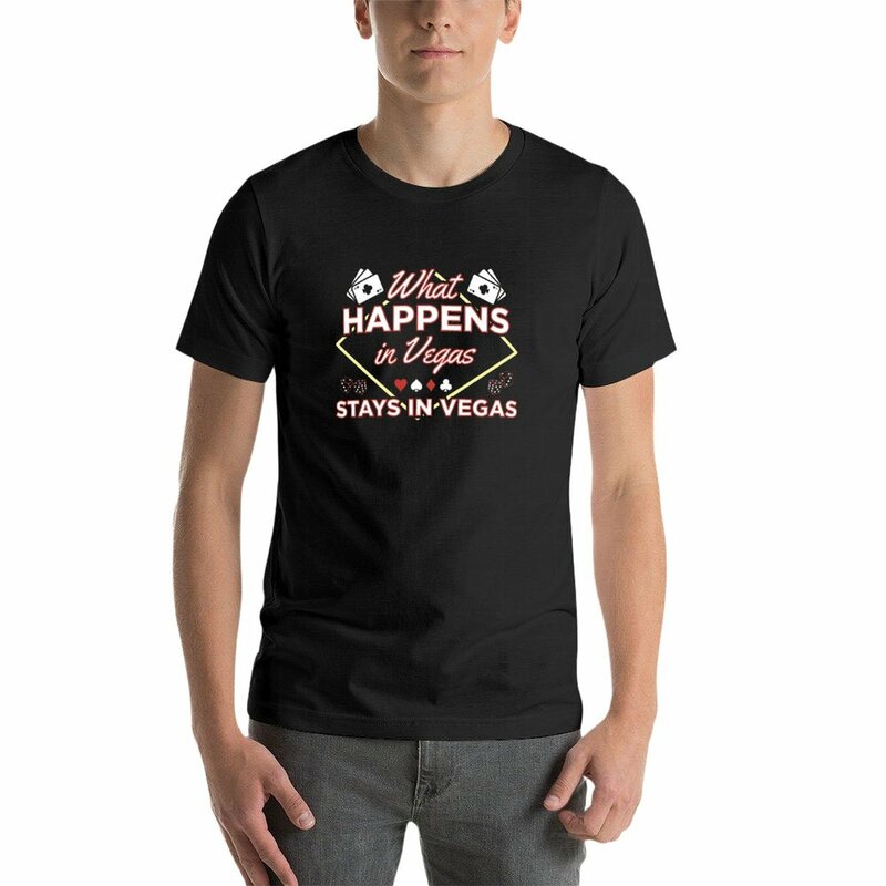 To, co dzieje się w Vegas, pozostaje w koszulce z pamiątkami Las Vegas, śliczne koszulki dla chłopców nadruk zwierzęta fanów sportu za duże koszulki dla mężczyzn