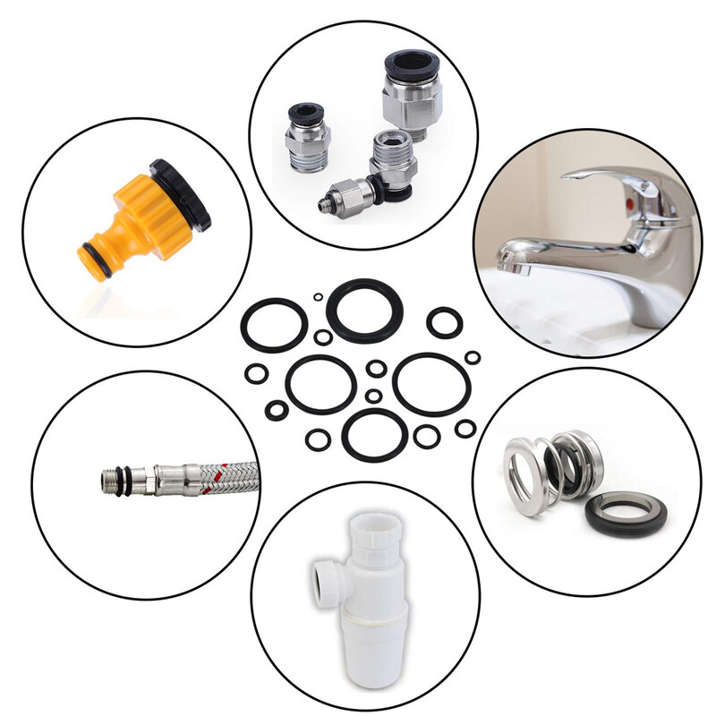 225 PCS 18 Size Nitrile Rubber O-Ring Assortment Kit Sealing Gasket Washer for Professional Plumbing, Faucet,Automotive,Mechanic
