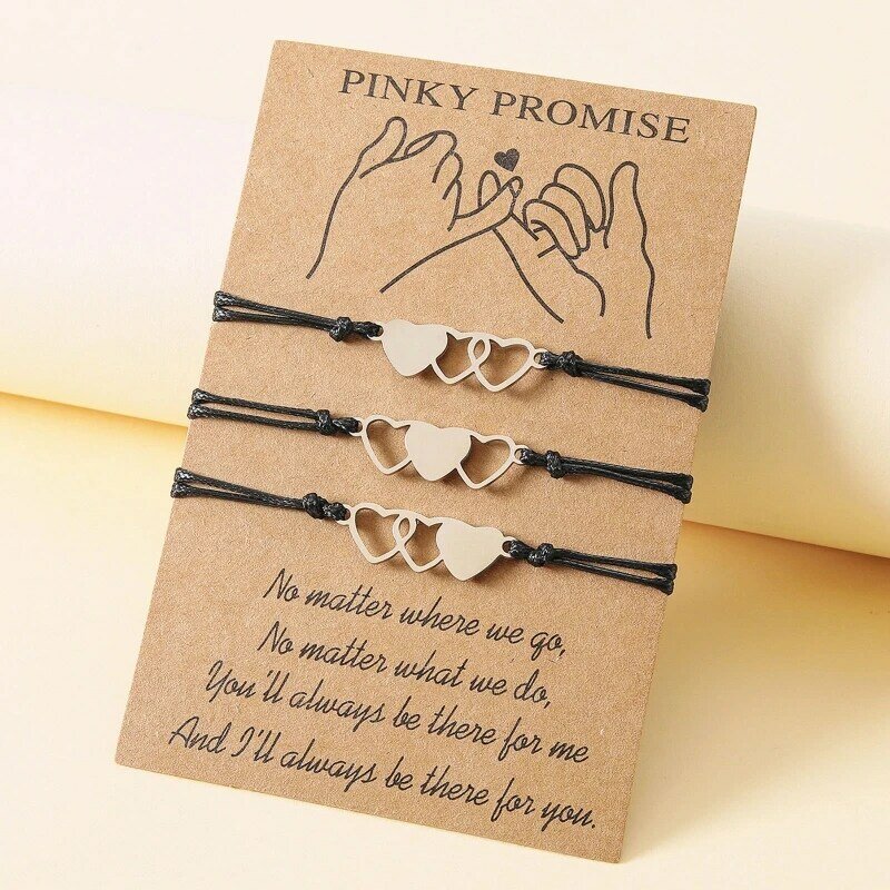 2/3/4Pcs Friend Bracelet Friendship Matching Distance Heart Bracelet Gift Dropship