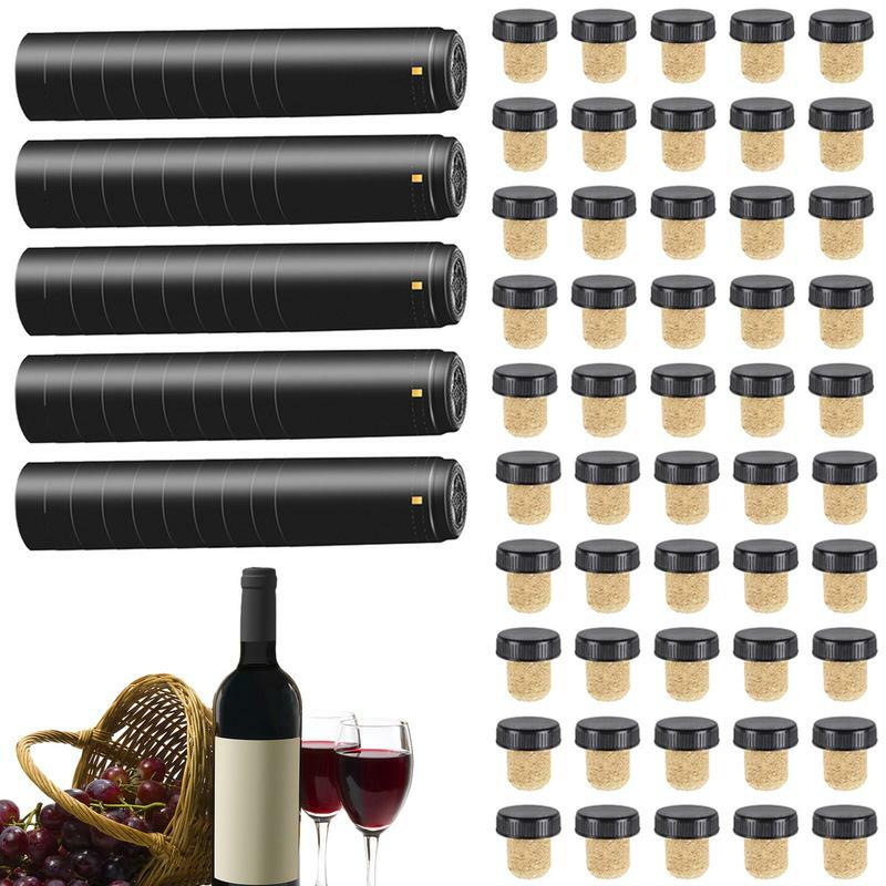 Sellador de botellas de vino de Pvc negro, Kit de sellador de botellas de vino de crucero, tapas termorretráctiles para botella de vino, barco de crucero