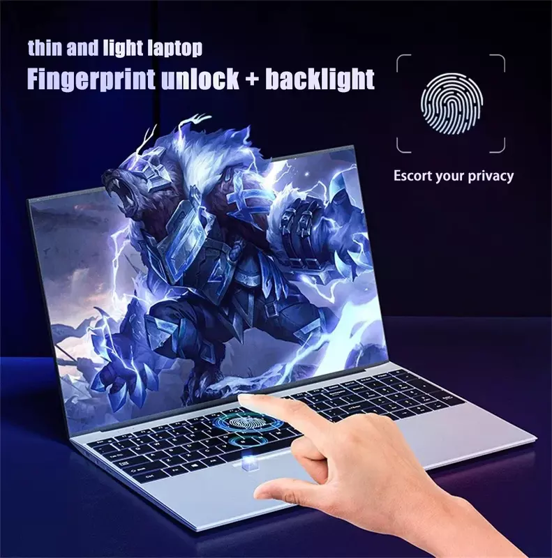 Yepo Laptop 15.6 inci RAM 2K, komputer sistem Intel Windows 11, performa Gaming baru dengan Keyboard Mouse Backlit 32GB