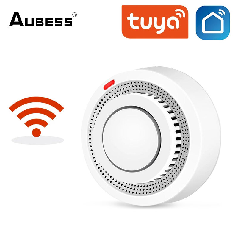 Tuya Wifi rilevatore di fumo Smart Home sensore antincendio 85db allarme sonoro controllo APP sistema di sicurezza combinato Smokehouse