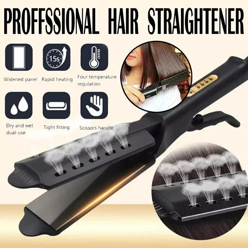 Curling And Straightening Dual Use Hair Straightening Splint Constant Temperature 4 Gears Portable Air Bangs Curling Straightene