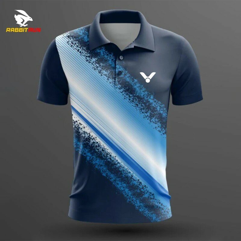 Camisetas de bádminton personalizadas para hombre, Polo deportivo de manga corta para tenis de mesa, camiseta para correr, verano, 2024