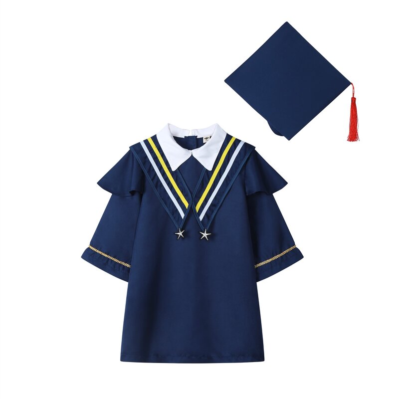 어린이 졸업 의상, 학교 학원 유니폼, 소년 소녀 사진 공연 의류, 유치원 학사복