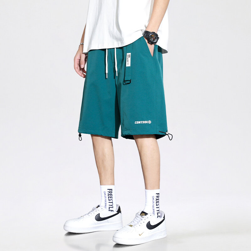 Шорты-карго мужские с множеством карманов, уличная одежда, летние модные свободные шорты в Корейском стиле, повседневные прямые мешковатые штаны в стиле Харадзюку, Y2k