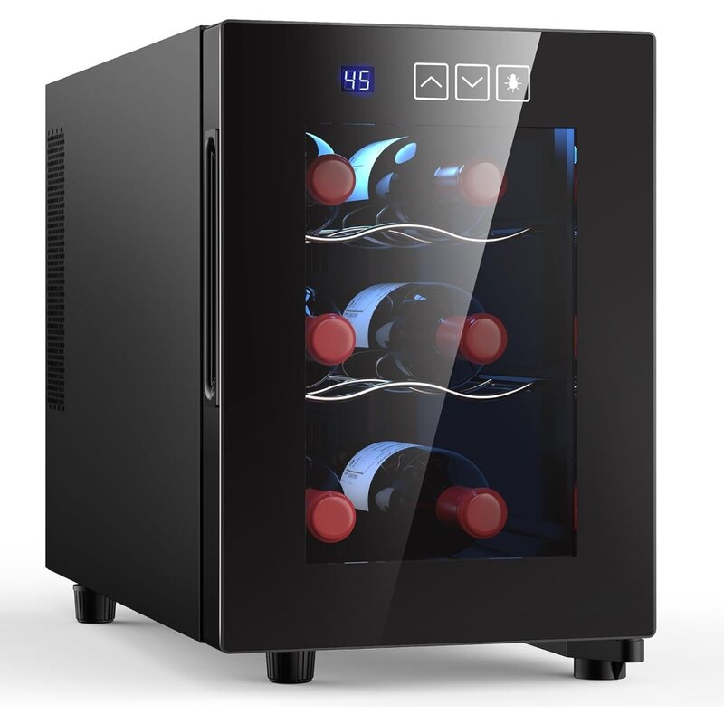 Freestanding Wine Fridge with 46-66℉ Digital Temperature Control, Countertop Wine Refrigerator for Wine