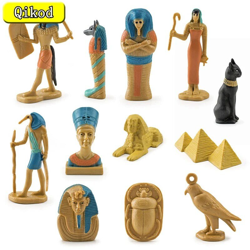 Alte Ägypten Königin Pyramide Pharao Mumie Anubis Sphinx Modell Figurine Plastic Action Figure Sammlung Dekoration Kid Spielzeug Geschenke