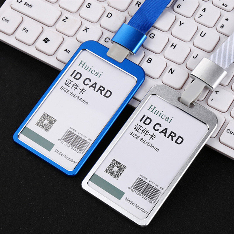 1 Stück hochwertige Aluminium legierung Karten halter Mitarbeiter Name ID-Karte Abdeckung Metall Arbeits zertifikat Identitäts ausweis ID Inhaber