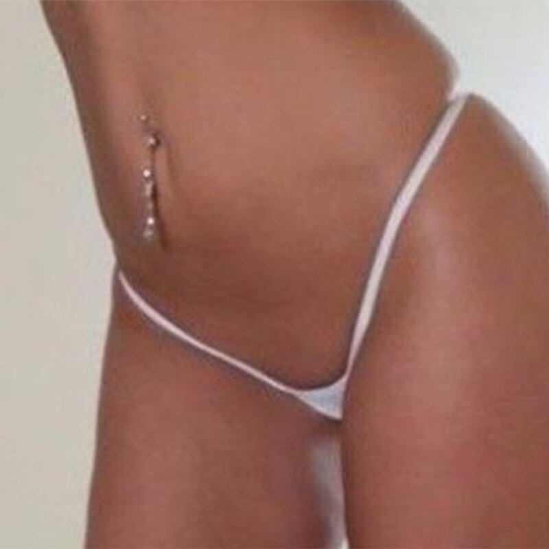 Seksowne damskie majtki stringi biodrówki Ultra Mini stringi majtki Bikini erotyczne z wycięciami z odkrytymi tyłkami T-Back majtki kąpielowe