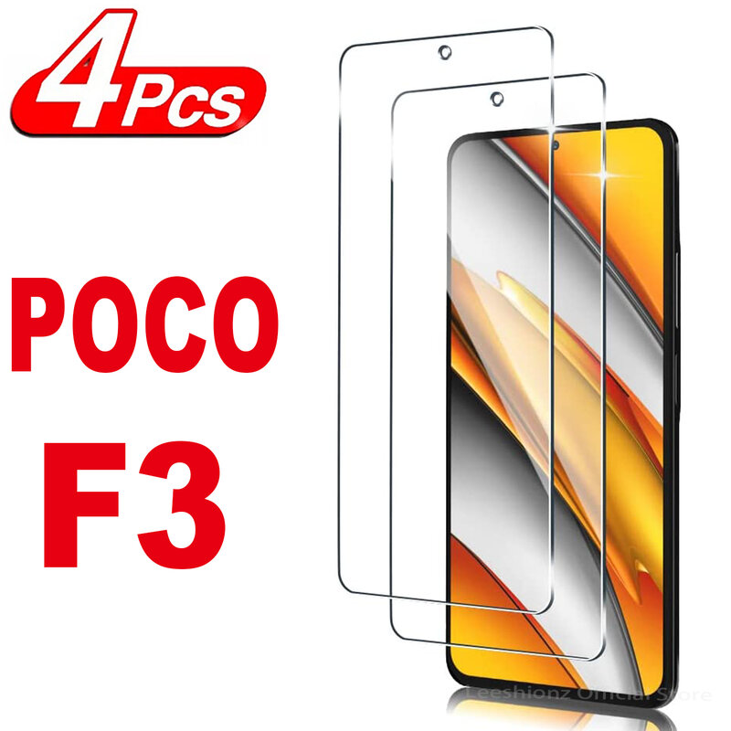 Poco f3用強化ガラス保護フィルム,防爆スクリーンプロテクター,オリジナル,高品質,2個,4個