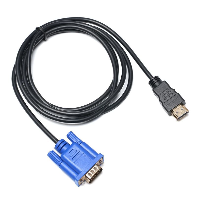 Cable HDMI a VGA Macho a Macho, Adaptador AV De 1,8 M, 1080P, Convertidor Chapado En Oro De 24K Para Salida De Pantalla,
