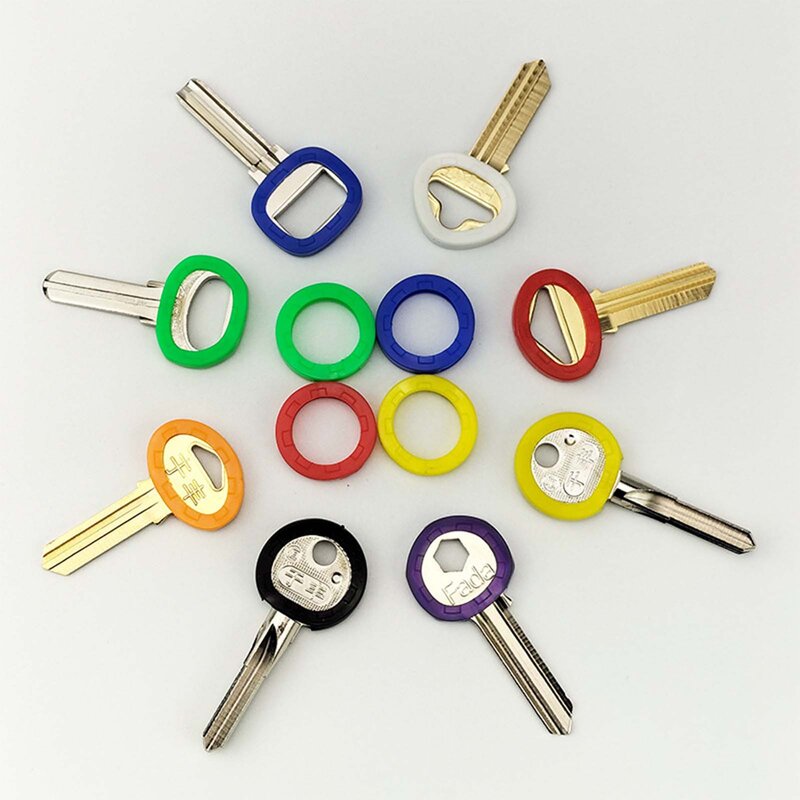 5 piezas identificador de llaves, etiquetas de codificación, funda de PVC para identificar diferentes llaves